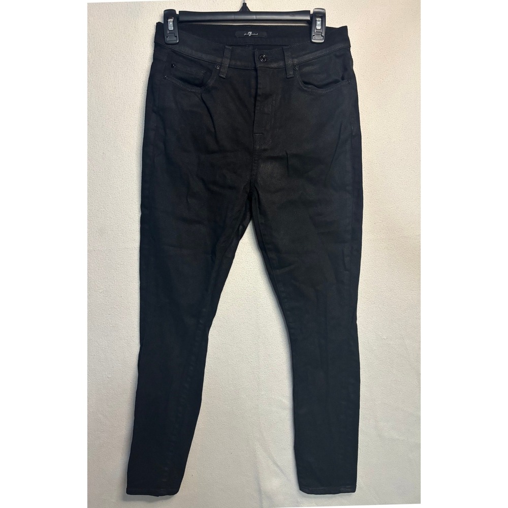 7 For All Mankind Womens Black Skinny Jeans Size 27